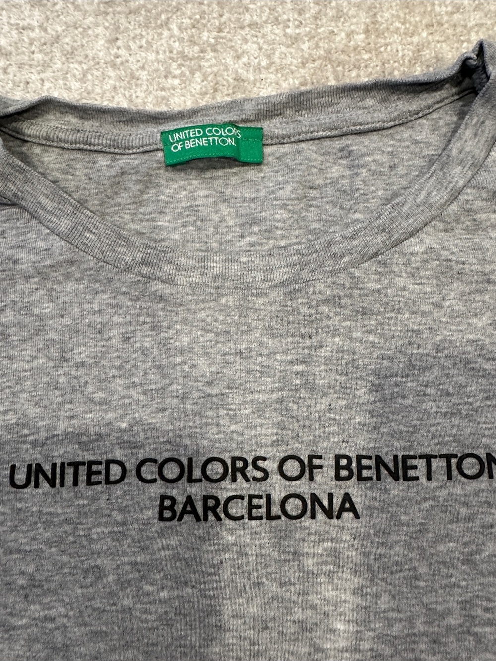 United Colors Of Benetton Gray Logo Crewneck Tee - Picture 2 of 7